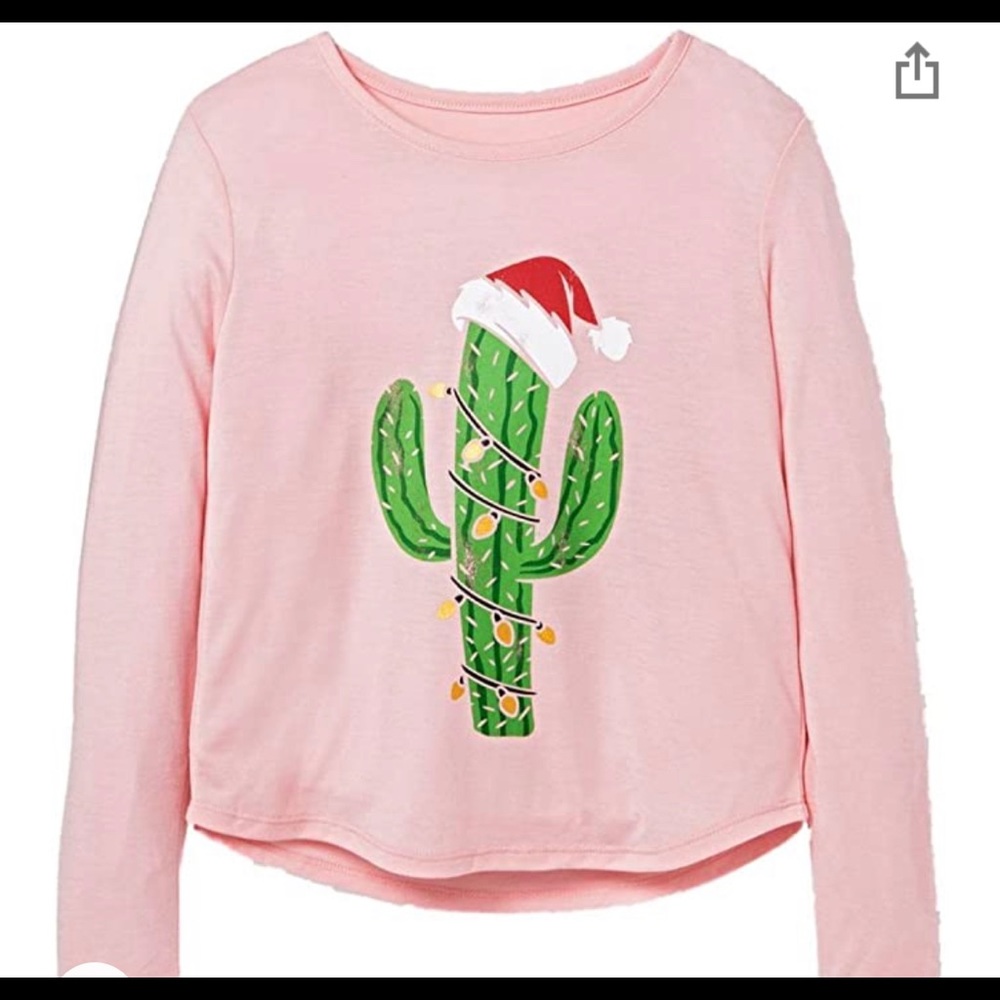 Christmas Shirt Catus Santa- Girls